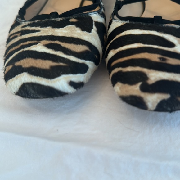 J Crew real calf hair lace up Ballet flats - Picture 2 of 4